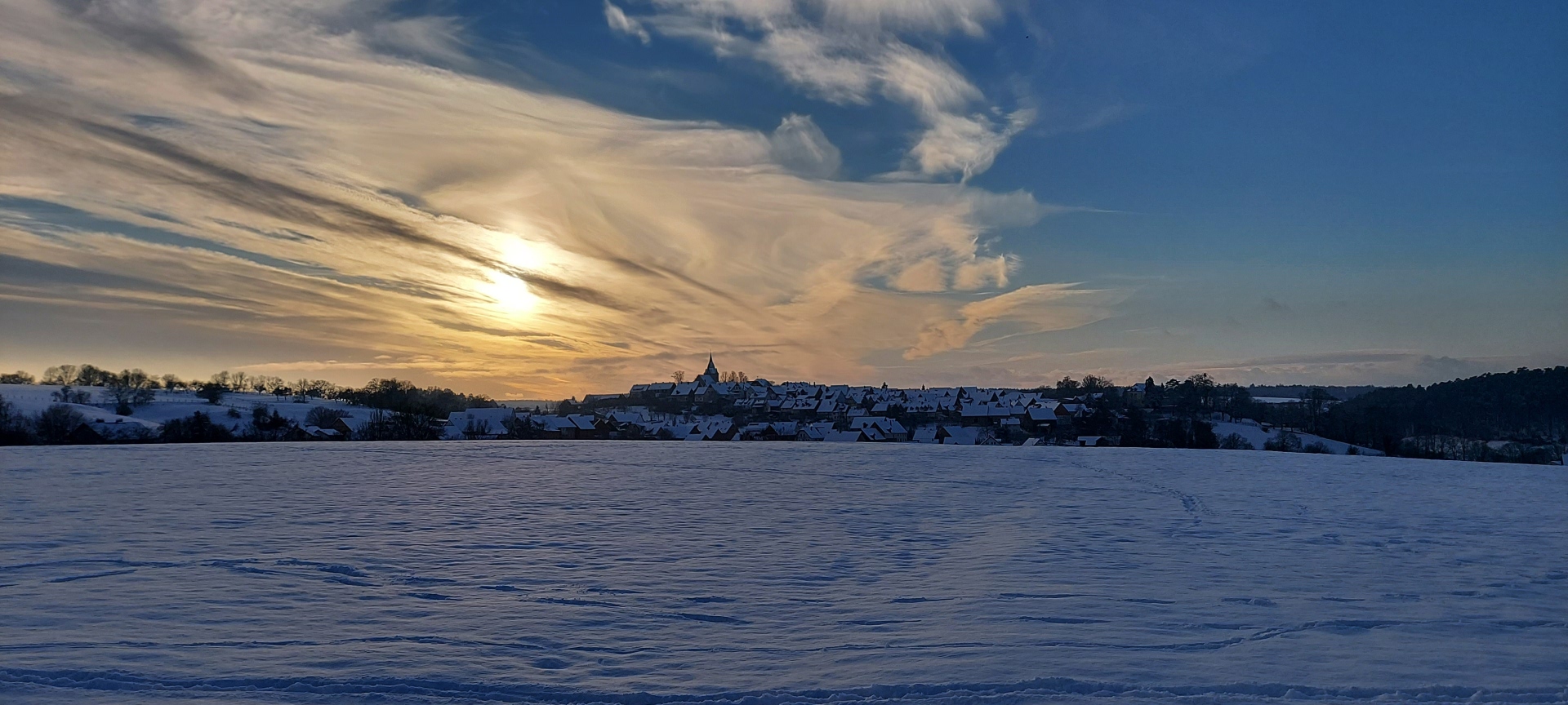 Landau Blick auf Landau im Winter