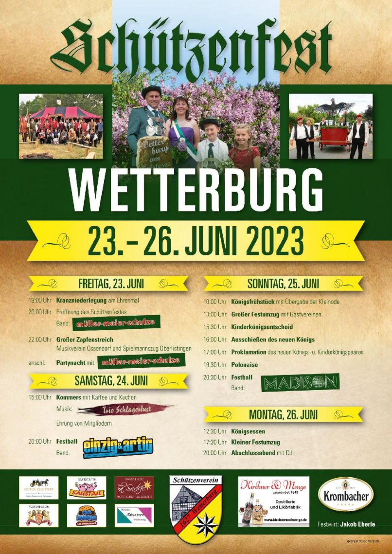 Schützenfest Wetterburg 2023